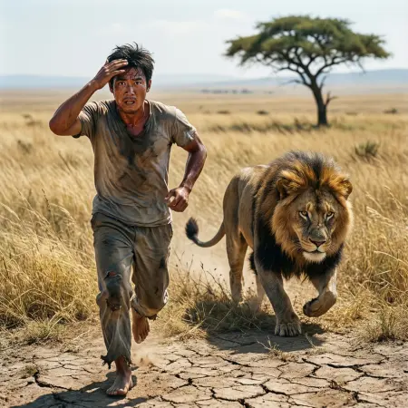 Escaping from Lion  Spiritual Symbolism